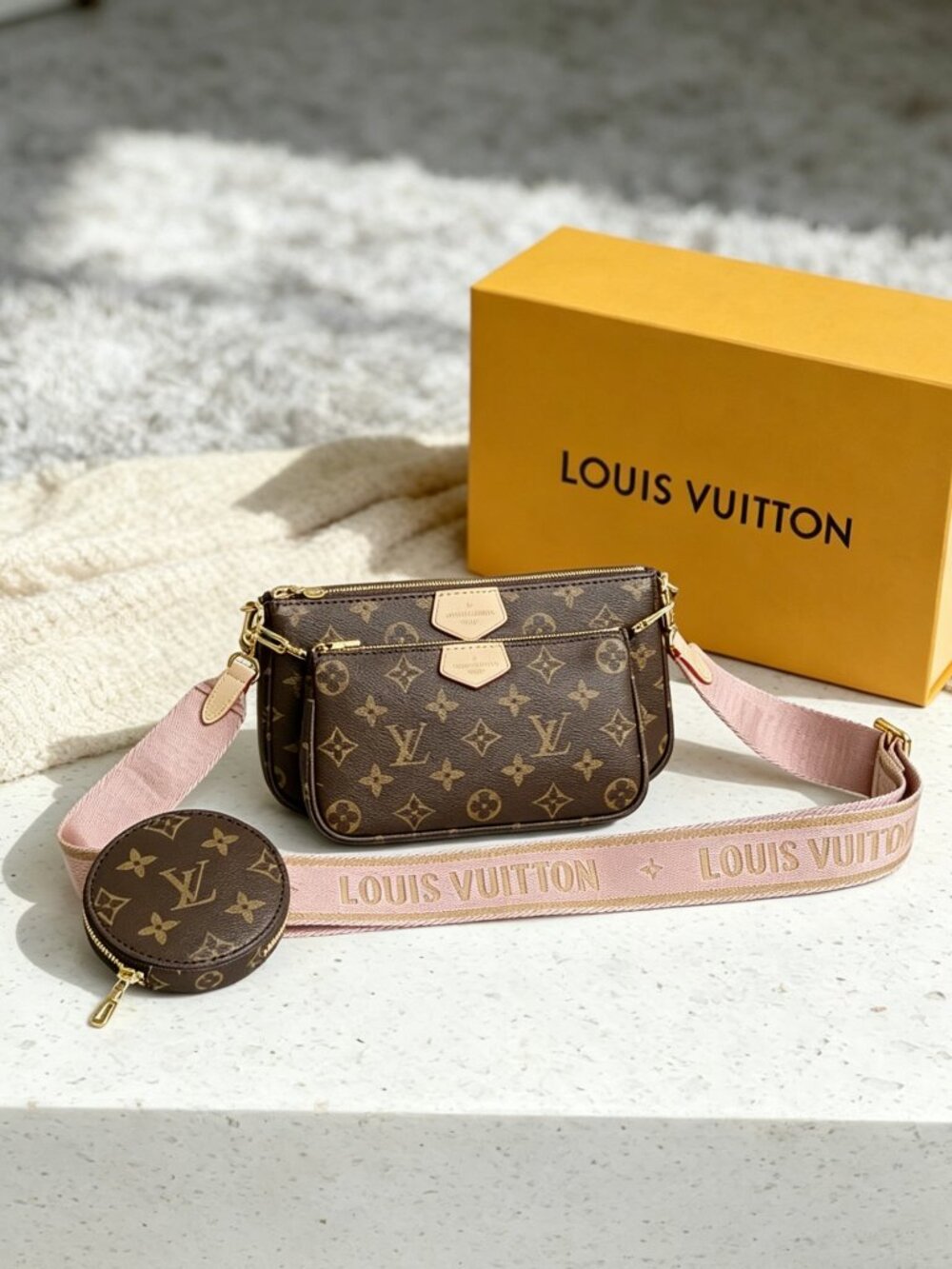 Louis Vuitton Multi Pochette Accessoires Pink Strap